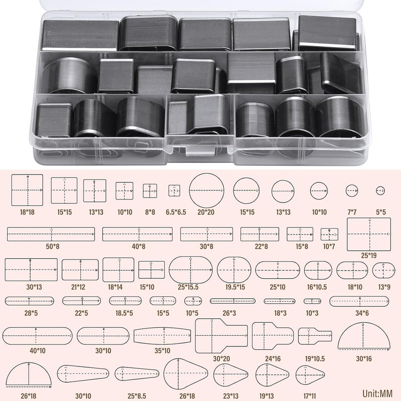 Yizzvb 52 Shape Style Leather Hole Punch Tool for Belts, Multiple Shapes Hollow Punch Cutter Tool, Leather Punch Tool Set Hole Punch Cutter for Handmade DIY Crafts - Image 2